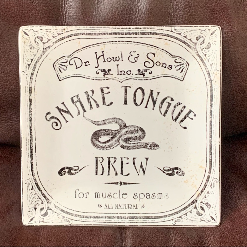 Snake Tongue Brew 222 Fifth Hallow Apothecary 8” Square Halloween Plate